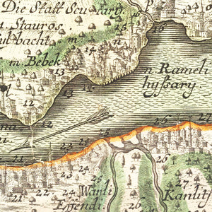 Vintage Map of Istanbul, Turkey 1740