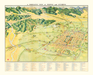 Vintage Map of Beijing, China 1936