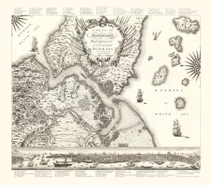 Vintage Map of Constantinople, Turkey 1767
