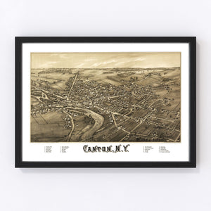 Vintage Map of Canton, New York 1885