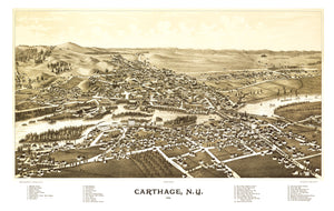 Vintage Map of Carthage, New York 1888