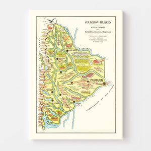 Vintage Map of Neuquen, 1933