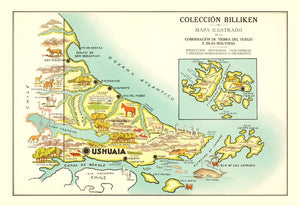 Vintage Map of Tierra del Fuego, 1933