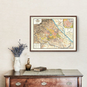 Vintage Map of Vienna, Austria 1895
