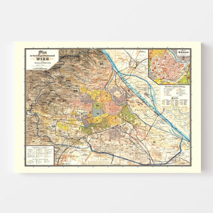 Vintage Map of Vienna, Austria 1895