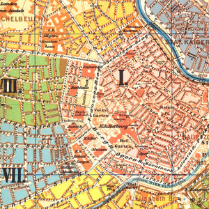 Vintage Map of Vienna, Austria 1895
