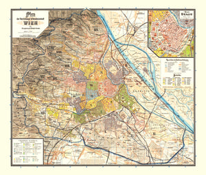 Vintage Map of Vienna, Austria 1895