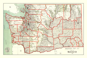 Vintage Map of Washington 1909