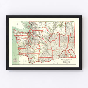 Vintage Map of Washington 1909