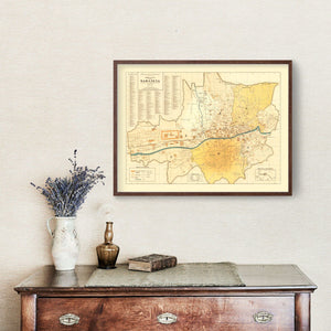 Vintage Map of Sarajevo, Bosnia 1932