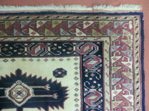 3' X 4' Vintage Handmade Turkish Geometric Oriental Wool Rug Nice