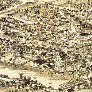 Vintage Map of Catskill, New York 1889