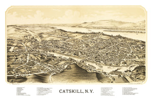 Vintage Map of Catskill, New York 1889