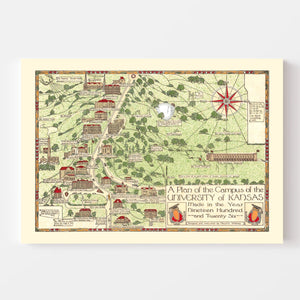 Vintage Map of the University of Kansas 1926