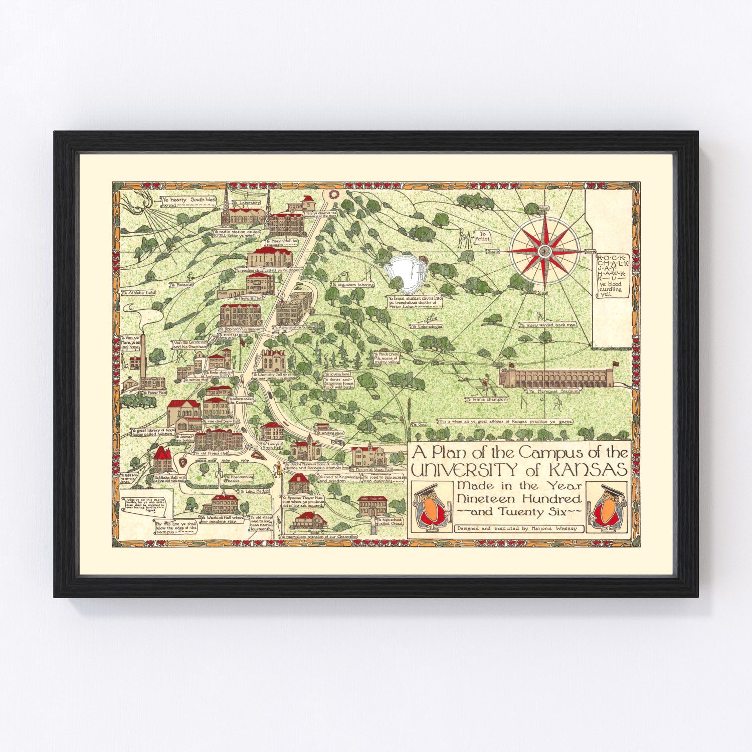 Vintage Map of the University of Kansas 1926