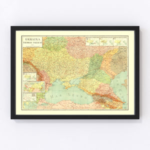 Vintage Map of Ukraine 1943