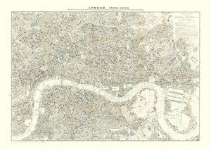 Vintage Map of London, England 1903