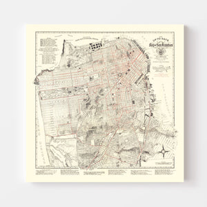 Vintage Map of San Francisco, California 1915