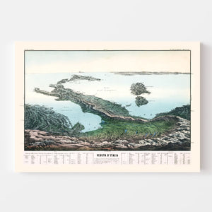 Vintage Map of Italy 1853