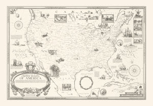 Vintage Map of United States 1926