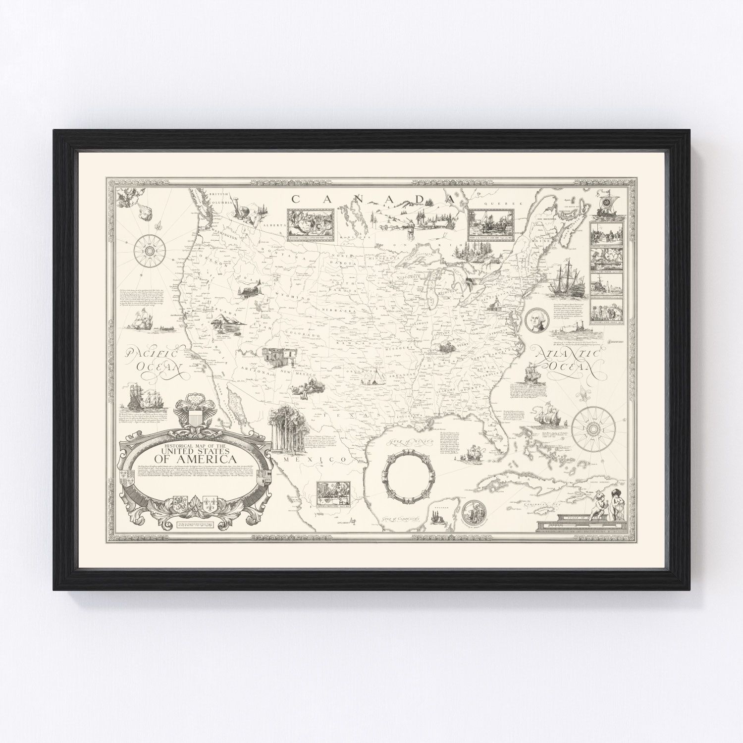 Vintage Map of United States 1926