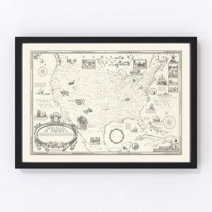 Vintage Map of United States 1926