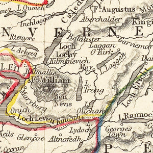 Vintage Map of Scotland 1851