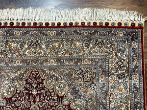 Sino Persian Silk Rug 3x5, Super Fine 440 KPSI, Floral Medallion, Handmade