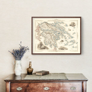 Vintage Map of Greece 1851