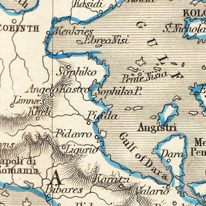 Vintage Map of Greece 1851