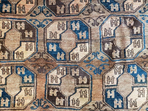 Antique Afghan Tribal Area Rug 4' x 7' 8", Afghanistan Bashir Oriental Carpet, Hand-Knotted Brown Vintage Rug, Wool on Wool Corridor Rug