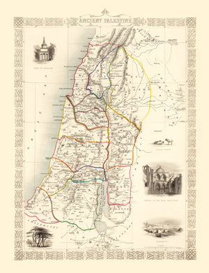 Vintage Map of Ancient Palestine 1851