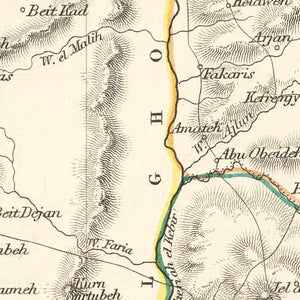 Vintage Map of Modern Palestine 1851
