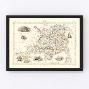 Vintage Map of China & Burmah 1851