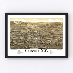 Vintage Map of Clinton, New York 1885