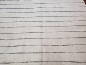 New Turkish Kilim Rug, Striped Area Rug, Southwestern Style, Off-white/Ivory Color, 5x8 Kilim Carpet, Hand-Knotted, Flatweave, Wool