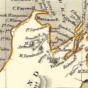 Vintage Map of New Zealand 1851