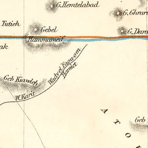 Vintage Map of Egypt & Saudi Arabia 1851