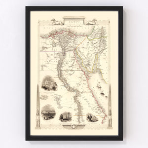 Vintage Map of Egypt & Saudi Arabia 1851