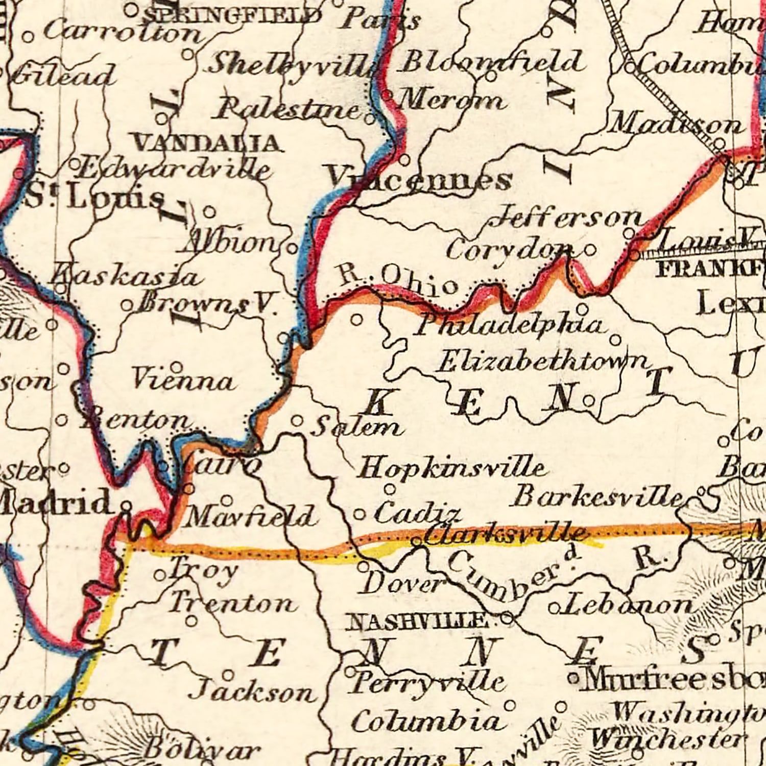 Vintage Map of United States 1851