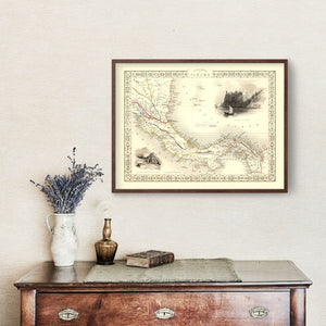 Vintage Map of Panama 1851
