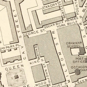 Vintage Map of Bath, United Kingdom 1851