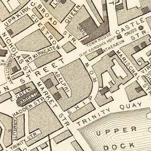 Vintage Map of Aberdeen, Scotland 1851