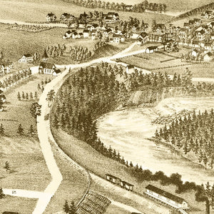 Vintage Map of Corinth & Palmer Falls, New York 1888