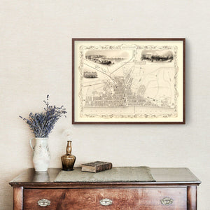 Vintage Map of Brighton, United Kingdom 1851