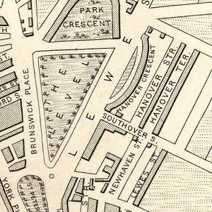 Vintage Map of Brighton, United Kingdom 1851