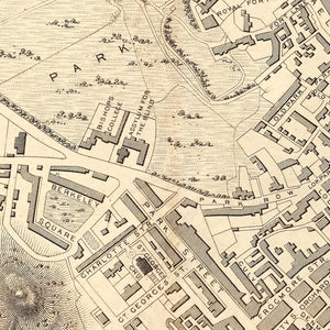 Vintage Map of Bristol & Clifton, United Kingdom 1851