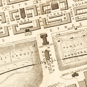 Vintage Map of Edinburgh, Scotland 1851