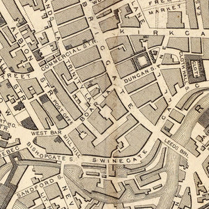 Vintage Map of Leeds, United Kingdom 1851