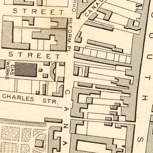 Vintage Map of Perth, Scotland 1851